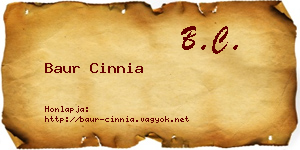 Baur Cinnia névjegykártya